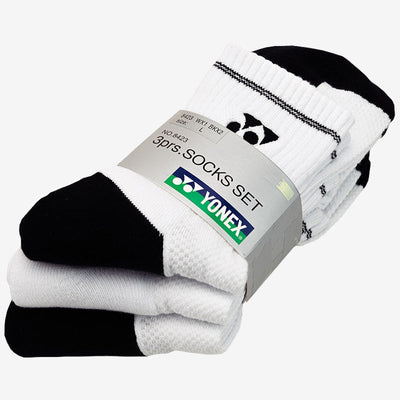 Yonex 8423 Assorted Crew Socks (Pack of 3)