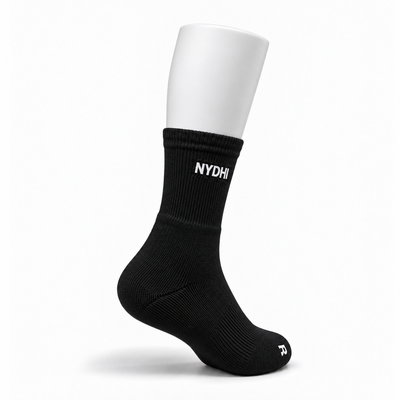 NYDHI 10060 Premium Cushioned Badminton Socks (Black)