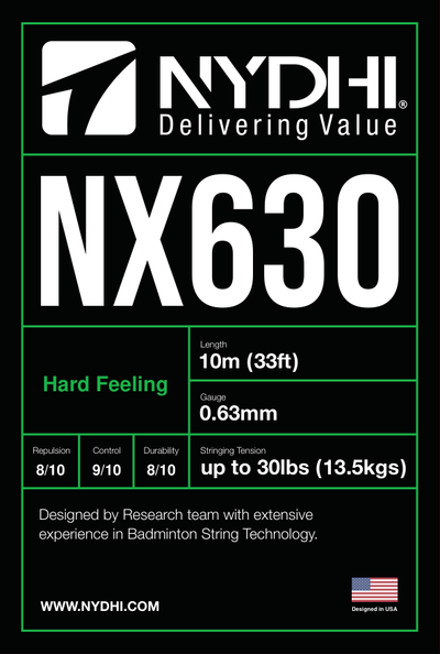 Nydhi NX630 (Control) Badminton String Set (10m)