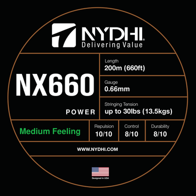 Nydhi NX660 Power 0.66mm High Repulsion Badminton String Reel (200m)