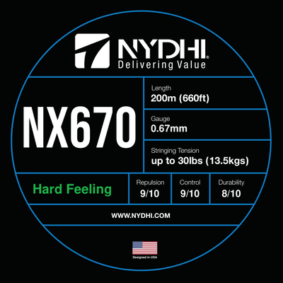 Nydhi NX670 0.67mm High Repulsion & Control Badminton String Reel (200m)
