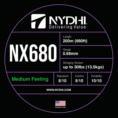 Nydhi NX680 0.68mm Ultimate Durability Badminton String Reel (200m)