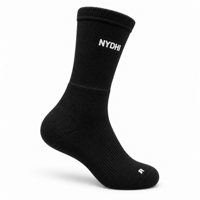 NYDHI 10060 Premium Cushioned Badminton Socks (Black)
