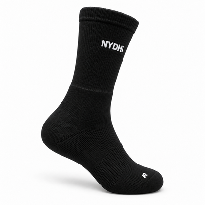 NYDHI 10060 Premium Cushioned Badminton Socks (Black)