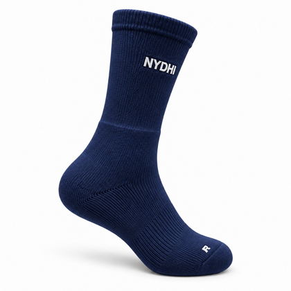 NYDHI 10060 Premium Cushioned Badminton Socks (Navy Blue)