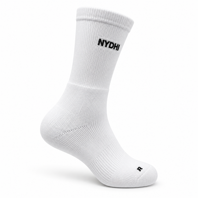 NYDHI 10060 Premium Cushioned Badminton Socks (White)