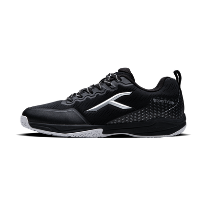 Hundred Velocity Elite Unisex Badminton Shoes (Black/Silver)