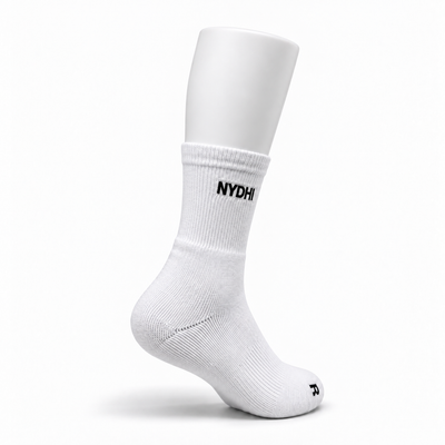 NYDHI 10060 Premium Cushioned Badminton Socks (White)