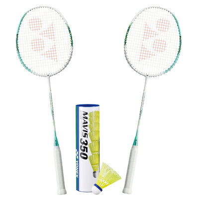 Yonex Badminton Combo Set (2 Astrox 01 Feel Rackets + 1 tube of Mavis 350 Shuttlecock)