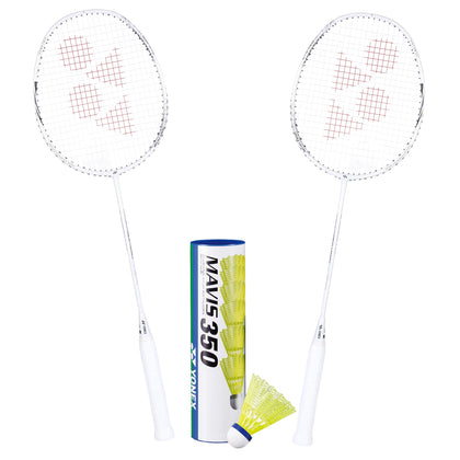 Yonex Badminton Combo Set (2 Astrox 10 Rackets + 1 tube of Mavis 350 Shuttles)